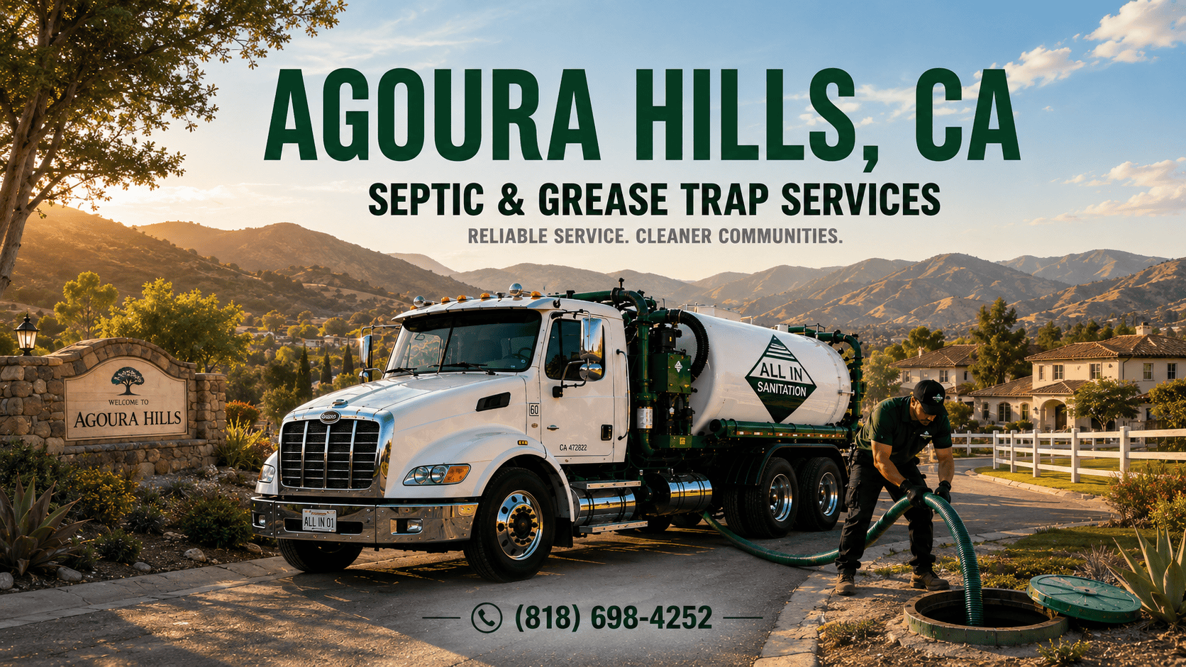 All in Sanitation septic pumping, grease and drain, Agoura Hills, CA