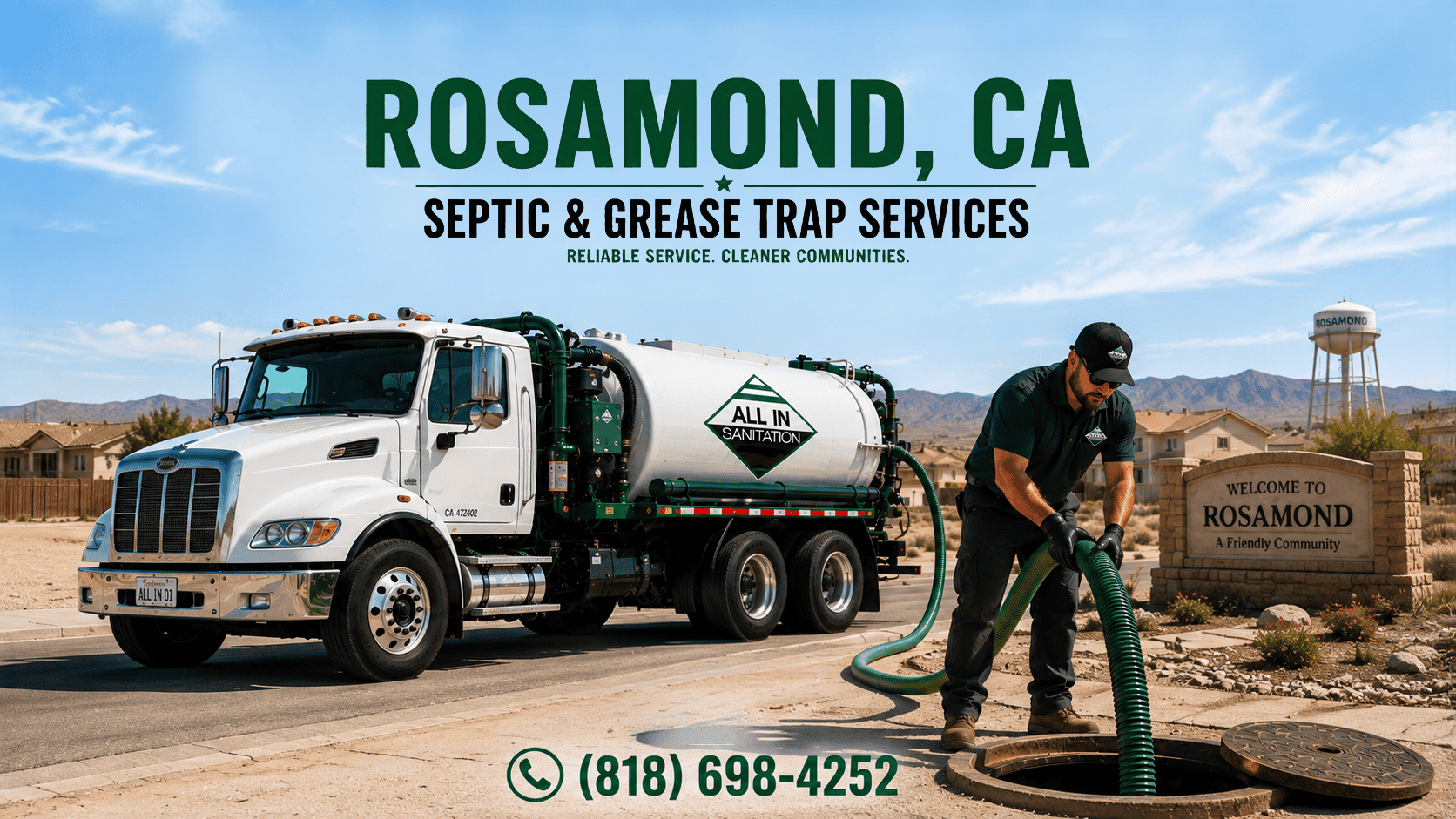 Rosamond CA Septic & Grease Cleaning Service