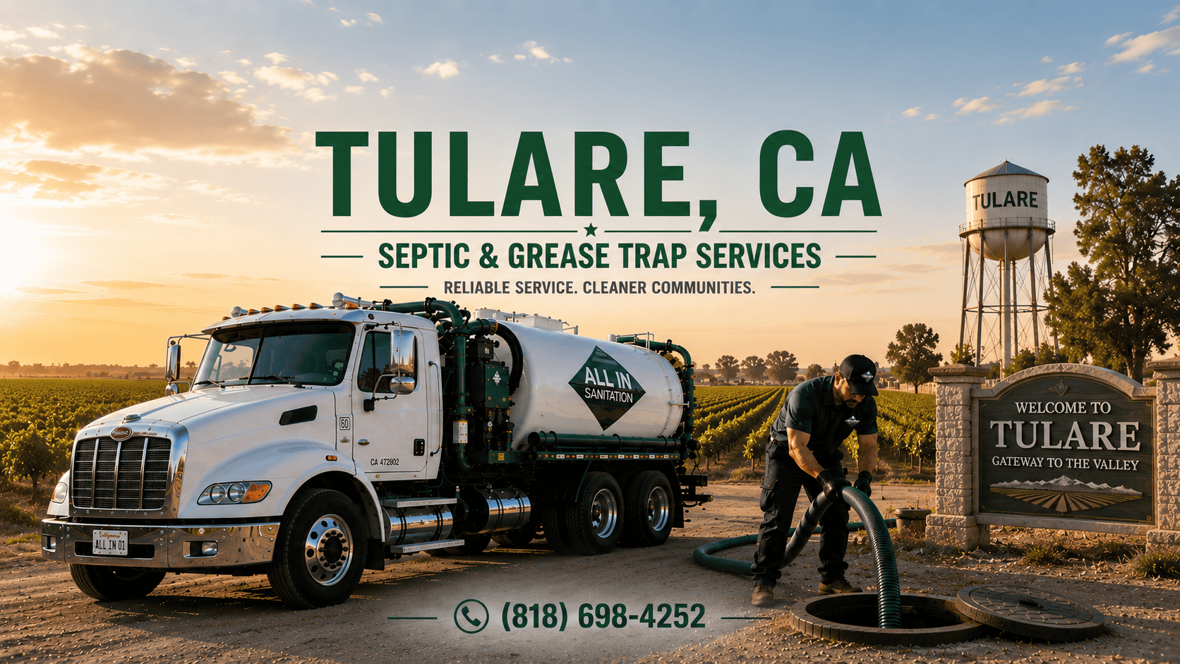 Tulare CA, Septic & Grease Cleaning Service