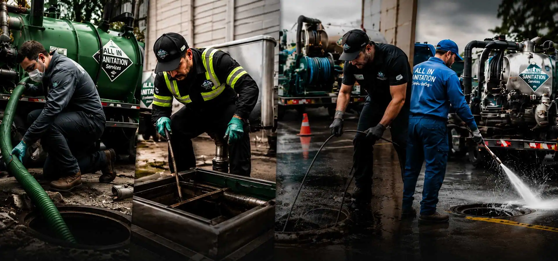 All In Sanitation service team providing septic, grease trap, and sanitation services across Southern California