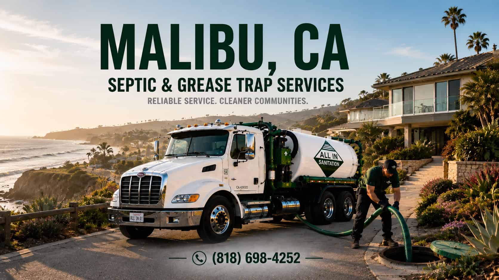 septic tank truck pumping Malibu